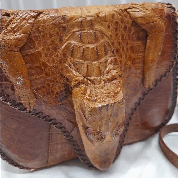 VINTAGE 70’S CROCODILE HAND MADE BAG - Picture 2 of 12